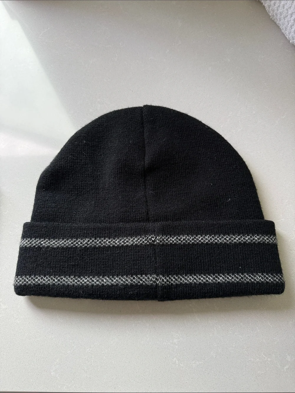 Golf Wang Black Beanie with Grey Stripe